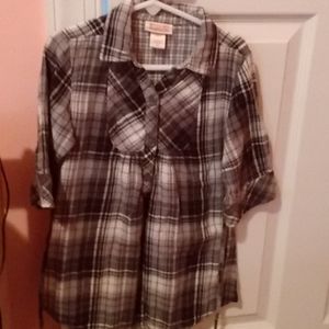 Girls kids black and white plaid tunic